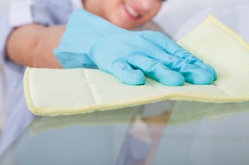 A tidy office space maintained through regular cleaning