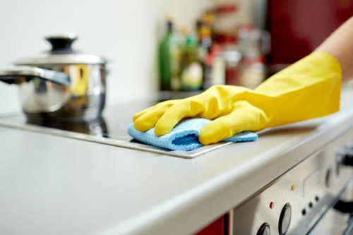 Office workspace cleaned and organized by commercial cleaners