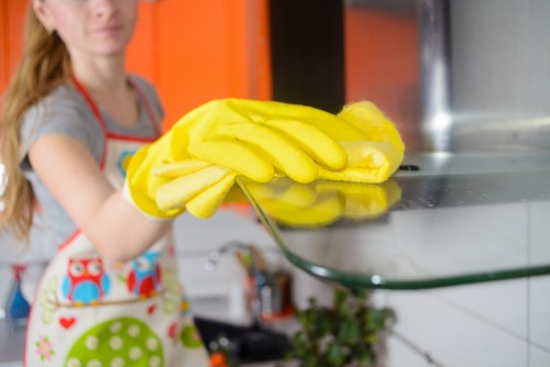 Professional post-construction cleaning in a newly finished property