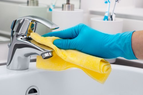 Routine cleaning of a shared corridor and floor surfaces