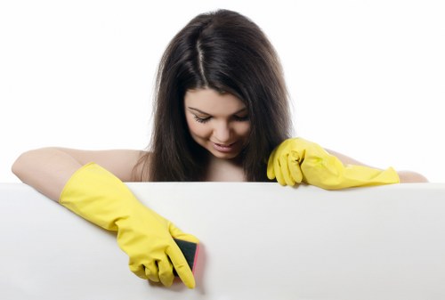 Deep cleaning a bathroom during move out